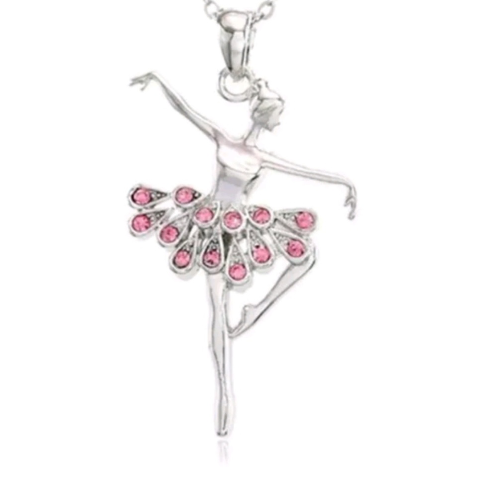 New Dancing Ballerina Charm 925 Silver Necklace
